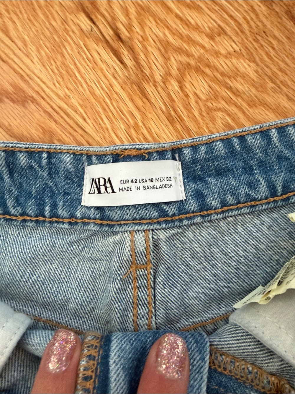 Zara Light Blue High-Waist Denim Shorts NWT - Picture 2 of 4